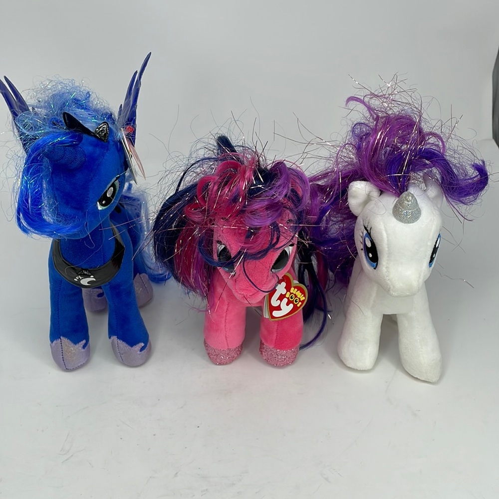 3 TY Beanie Babies My Little Pony Plush